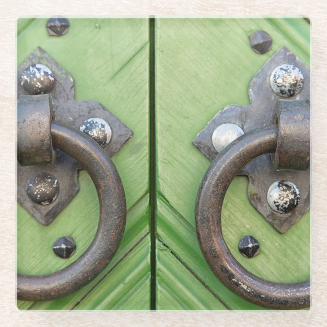 Posavasos De Vidrio Puerta antigua (Anverso)