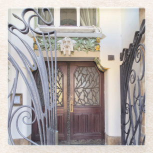Posavasos De Vidrio Puerta de Art Nouveau Praga