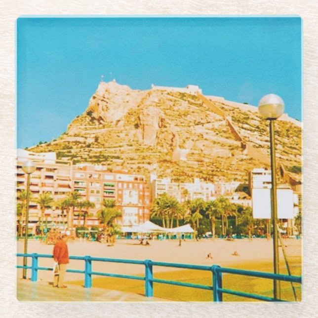 Posavasos De Vidrio Puerto de Alicante (Anverso)