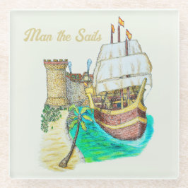 Posavasos De Vidrio Puerto Galleon