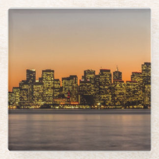 Posavasos De Vidrio Puesta del sol hermosa en San Francisco