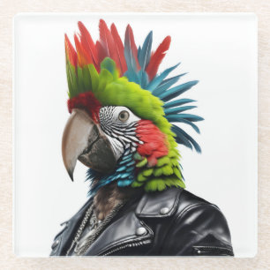 Posavasos De Vidrio Punk Parrot