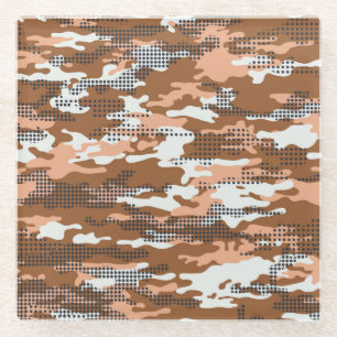 Posavasos De Vidrio Punto de Polka del Camuflaje: Resumen Sin Maravill