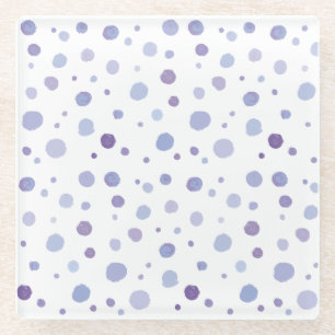 Posavasos De Vidrio puntos de polka pintados a mano