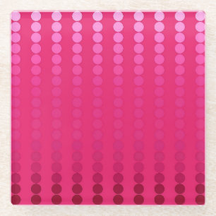 Posavasos De Vidrio Puntos del satén - sombras del rosa fucsia