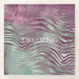 Posavasos De Vidrio Purple Burgundy Aqua Mint Zebra