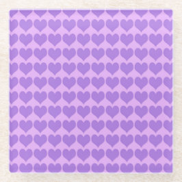 Posavasos De Vidrio Purple Hearts Seamless Pattern