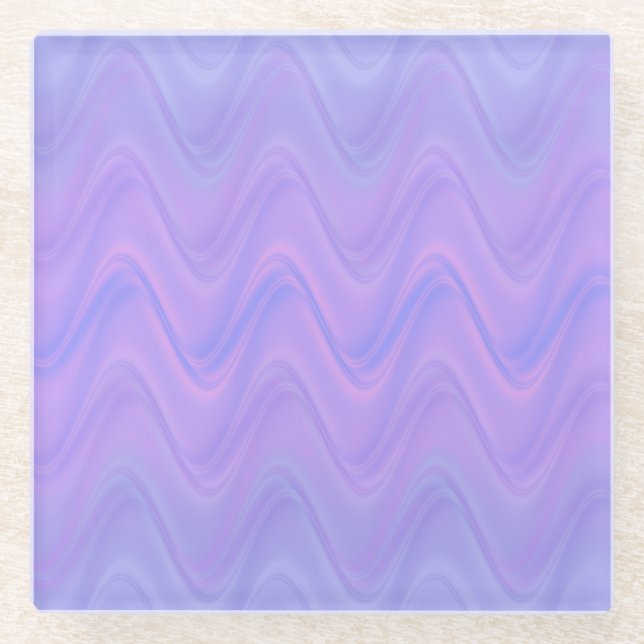 Posavasos De Vidrio Purple Pink Wavy Lines Pattern (Anverso)