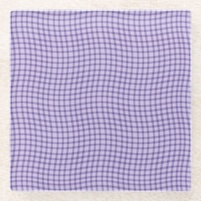 Posavasos De Vidrio Purple Plaid Checker Seamless Pattern (Anverso)