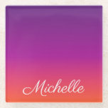 Posavasos De Vidrio Púrpura, rosa y gradiente naranja<br><div class="desc">Púrpura,  rosa y gradiente naranja</div>