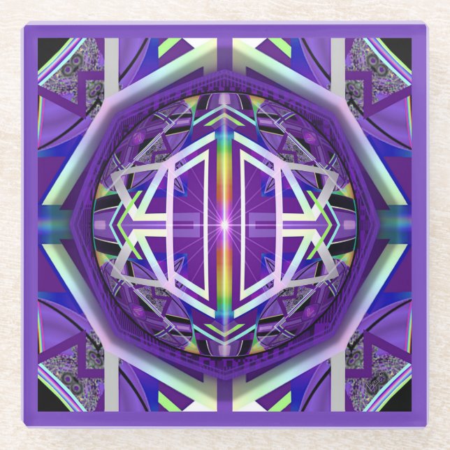 Posavasos De Vidrio Púrpura W3 (Anverso)