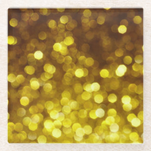 Posavasos De Vidrio Purpurina de oro: textura de Navidades festivos.