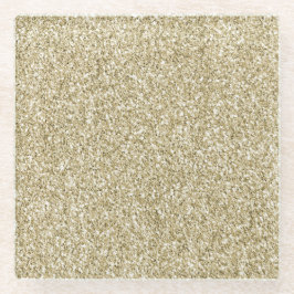 Posavasos De Vidrio Purpurina Glam Luxe Gold      