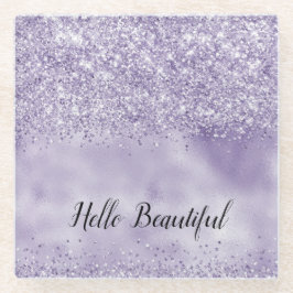 Posavasos De Vidrio Purpurina Purple Glitzy