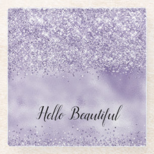 Posavasos De Vidrio Purpurina Purple Glitzy