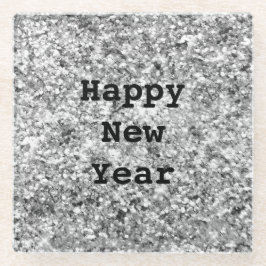 Posavasos De Vidrio Purpurina Silver Sparkle