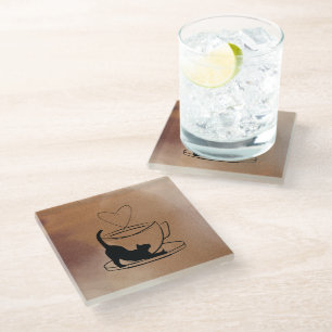 Posavasos De Vidrio Purrfect Coasters Set: Coffee & Cats