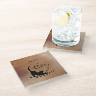 Posavasos De Vidrio Purrfect Coasters Set: Coffee & Cats