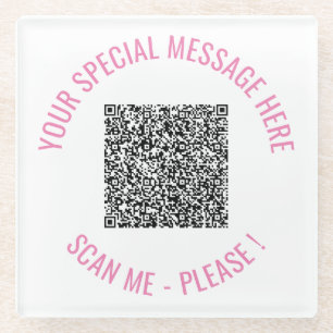Posavasos De Vidrio QR Código Analizar información Personalizado Escap