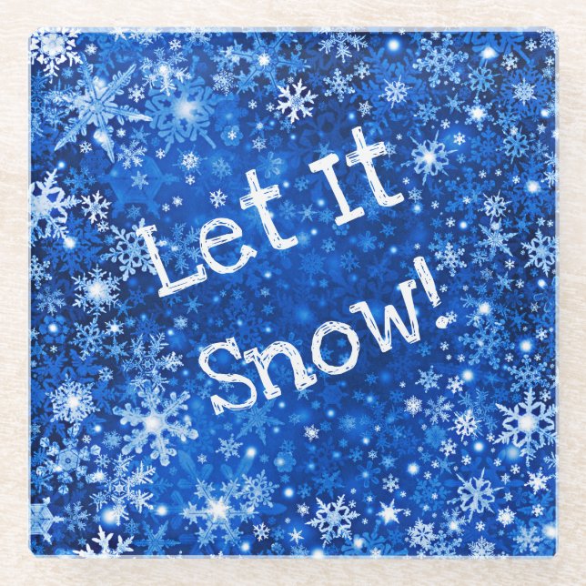 Posavasos De Vidrio Que Nieve Personalizado Vidriera (Anverso)