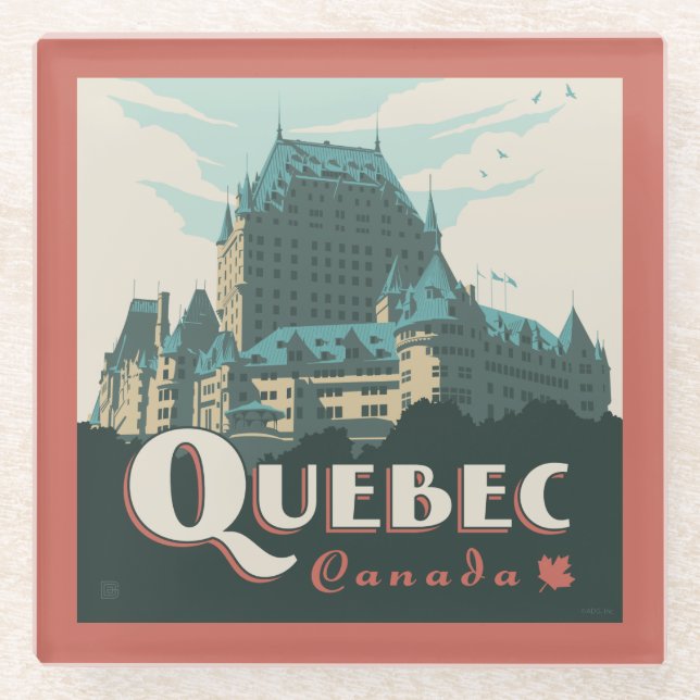 Posavasos De Vidrio Quebec Canadá | Château Frontenac (Anverso)