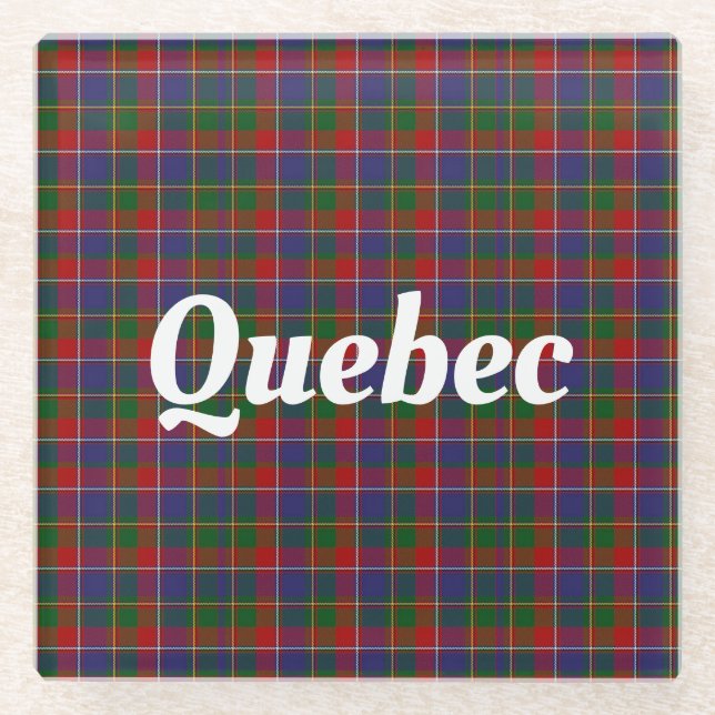 Posavasos De Vidrio Quebec Tartan Plaid (Anverso)