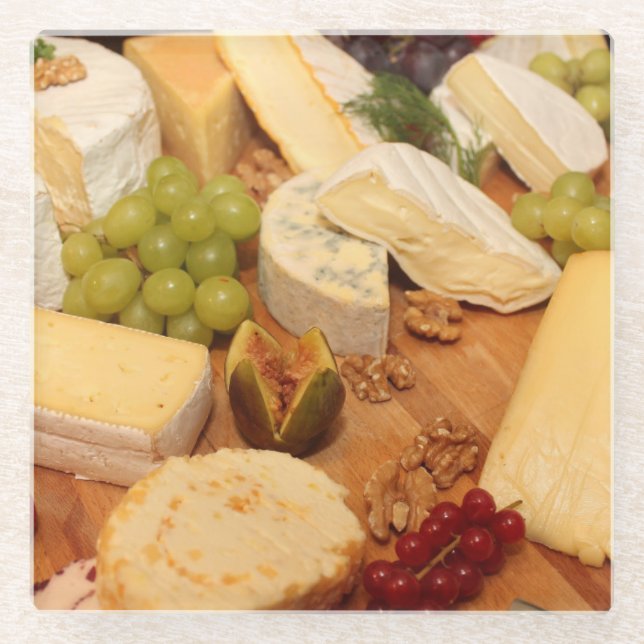 Posavasos De Vidrio ¡Queso y más! Práctico de costa de cristal (Anverso)