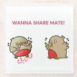 Posavasos De Vidrio ¡Quiero compartir a mate!