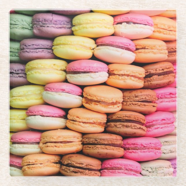 Posavasos De Vidrio Quirky Colorful Macaroons (Anverso)
