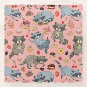 Posavasos De Vidrio Racoons de Cute