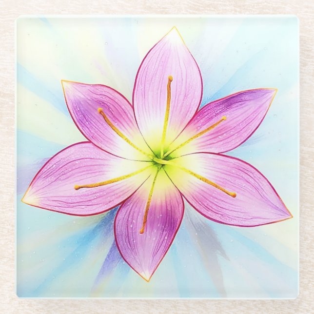 Posavasos de vidrio Rain Lily (Anverso)
