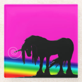 Posavasos De Vidrio Rainbow Unicorn