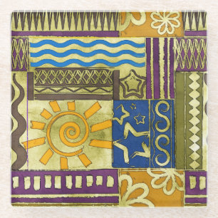 Posavasos De Vidrio Rajastán Indio, Textura de alfombra de trabajo en