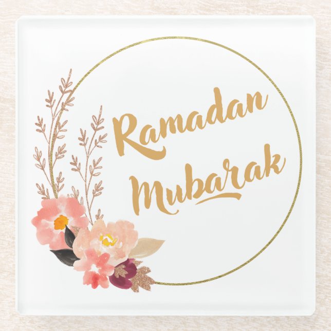Posavasos De Vidrio Ramadan Mubarak 5 (Anverso)