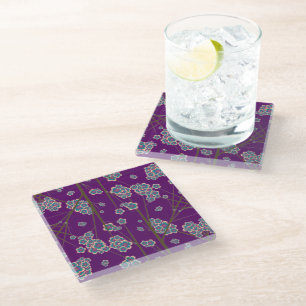 Posavasos De Vidrio Ramas peculiares Amethyst Glass Coaster