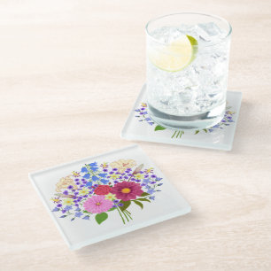 Posavasos De Vidrio Ramo de flores