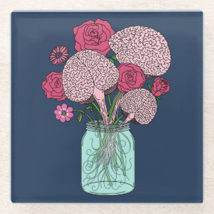 Posavasos De Vidrio Ramo de flores cerebrales