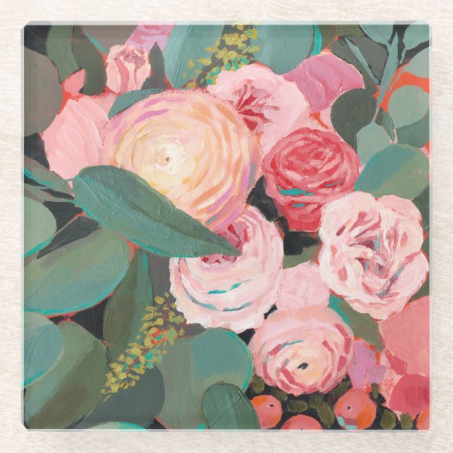 Posavasos De Vidrio Ramo del eucalipto (Anverso)