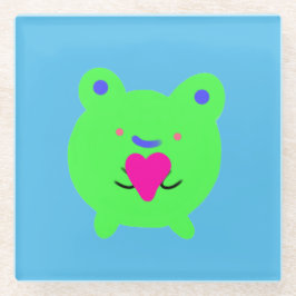 Posavasos De Vidrio Rana dulce con corazón