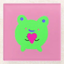 Posavasos De Vidrio Rana dulce con corazón