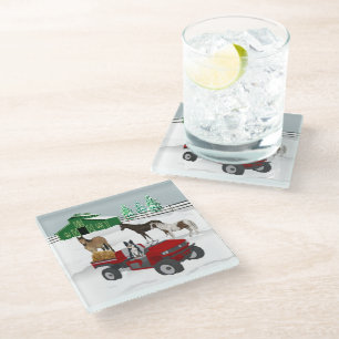 Posavasos De Vidrio Rancho de Caballo de Granja Occidental Red ATV Per