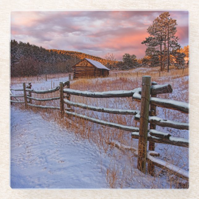 Posavasos De Vidrio Rancho de la nieve (Anverso)