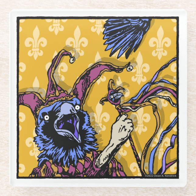 Posavasos De Vidrio Raven Mad - La pesadilla del Gótico pop surrealist (Anverso)