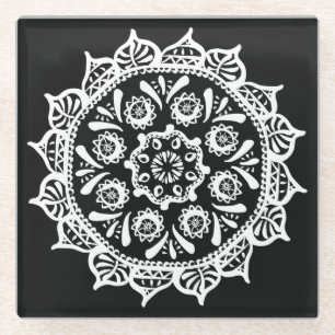 Posavasos De Vidrio Raven Mandala