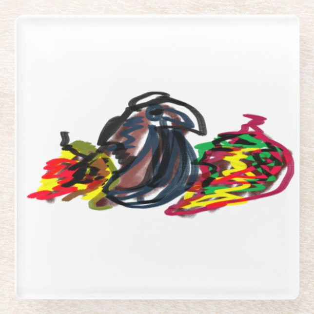 Posavasos De Vidrio Raven relaja Otoño (Anverso)