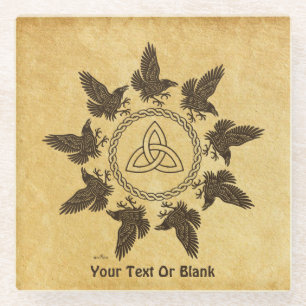 Posavasos De Vidrio Ravens Circle Dance