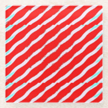 Raya ondulada diagonal roja y blanca