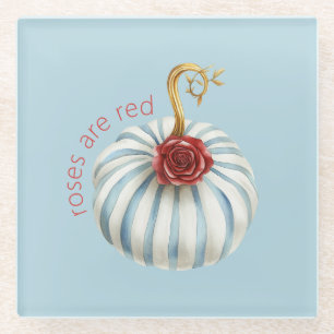 Posavasos De Vidrio Rayas Blancas Azules Doradas Rosa Roja Calabaza