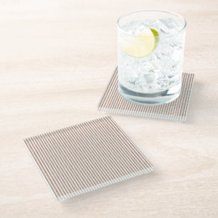 Posavasos De Vidrio Rayas blancas de color marrón moda