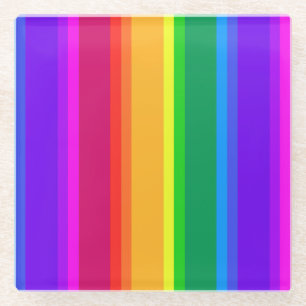 Posavasos De Vidrio Rayas de arco iris irregulares